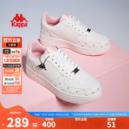 KAPPA男鞋板鞋男2025秋季新款小白鞋子男款情侶跑步鞋百搭休閑運動鞋 冬日白/奶茶粉(女款） 38 (235mm)
