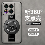 埃里斯適用于魅族22手機殼高檔皮紋保護套鏡頭全包防摔melzu22旋轉磁吸支架男女外殼 魅族22羊巴皮保時(shí)捷【銀河灰】360旋轉支架