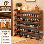 霓峰門(mén)口鞋架家用多層簡(jiǎn)易小型鞋子收納架一體靠墻立式鞋柜多層拖鞋架 6層100cm【加固特厚】約30雙鞋
