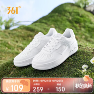 361°運(yùn)動(dòng)女鞋秋季透氣開學(xué)厚底增高小白休閑板鞋子女682426611-1