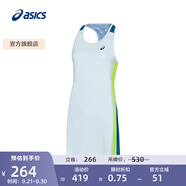 亞瑟士ASICS網(wǎng)球連衣裙女子運(yùn)動(dòng)休閑舒適時(shí)尚百搭透氣 2042A260-410 淺藍(lán)色/深藍(lán)色 S
