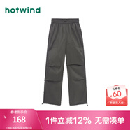 熱風(fēng)（Hotwind）休閑褲女夏季新款女士美式復(fù)古辣妹顯瘦工裝褲傘兵長褲子 30深綠 M