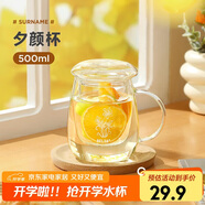 物生物（RELEA）茶杯女士茶水分離杯玻璃杯辦公泡茶杯子耐高溫花茶杯教師節(jié)禮物