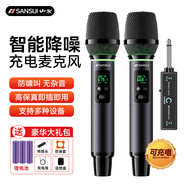 山水（SANSUI）M2 無(wú)線(xiàn)麥克風(fēng)萬(wàn)能話(huà)筒家庭KTV唱歌演講舞臺K歌會(huì )議音箱音響功放車(chē)載通用一拖二