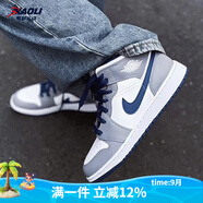 耐克（NIKE）【潮】Air Jordan aj1板鞋男女新款高幫休閑跑步運動耐磨籃球鞋 DQ8423/DQ8426-014 /灰白藍 36 GS