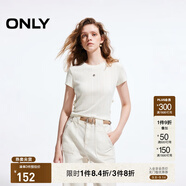 ONLY2025秋季新款時(shí)髦設(shè)計(jì)感蝴蝶結(jié)正肩短款短袖T恤女|125101039 A43 奶油白色 S (160) 80A
