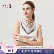 絲界2025新款真絲絲巾女四季百搭小方巾100%桑蠶絲印花職場(chǎng)通勤領(lǐng)巾