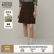 Teenie Weenie小熊女裝冬裝簡(jiǎn)約氣質(zhì)時(shí)尚毛呢半身短裙A字裙高腰裙 棕色 M (165)