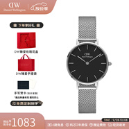 丹尼爾惠靈頓（DanielWellington）dw手表女 簡(jiǎn)約時(shí)尚歐美腕表石英女士手表 生日禮物送女友 28mm女表-黑盤(pán)典雅銀鋼帶/DW218