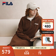 FILA 斐樂官方連衣裙2025年秋季新品長款連帽打底衛(wèi)衣長裙子 復(fù)古咖-DK 2XL 180/96A/XXL