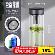 萬象（WANXIANG） 玻璃杯單層泡茶杯子茶葉杯辦公室泡茶杯男士商務(wù)水杯大容量水杯 630mlU200-水泥灰-
