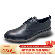ECCO愛步男鞋 新款男鞋時尚商務(wù)休閑皮鞋 簡約系帶男鞋836404 黑色-01001 46 （特大碼不退換）