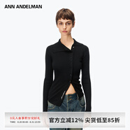 ANN ANDELMAN【明星同款】2025春款不規則針織衫長(cháng)袖開(kāi)衫 黑色 M