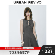 UR2025夏季新款女裝格雷系蝴蝶結(jié)系帶無袖連衣裙UWG750085