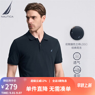 諾帝卡（NAUTICA）【單件直降】男裝夏季棉氨混紡休閑親膚透氣短袖POLO衫男KE3100 藏青4NV（231） XL