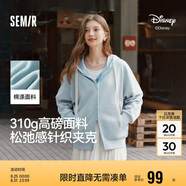 森馬（Semir）迪士尼外套女中長款連帽寬松針織衛(wèi)衣2025春休閑夾克109125108001