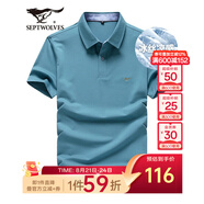 七匹狼短袖T恤男夏季商務(wù)保羅衫POLO冰爽抗菌翻領(lǐng)打底衫男裝冰絲涼感 灰藍(lán)色-5A抗菌冰爽透氣 XL (175)