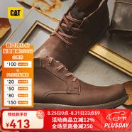 CAT卡特馬丁靴皮靴男鞋新復(fù)古回潮商務(wù)風(fēng)牛皮加絨保暖休閑靴P719118 咖色 加絨 39