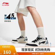 李寧元寶丨板鞋運動鞋男鞋小白鞋經(jīng)典百搭簡約大氣潮流輕質(zhì)休閑鞋 米白/黑色(AGCV107)-4 【元寶V3】 40