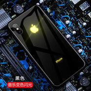 適用iphone14手機(jī)殼新款蘋果11pro來電閃13mini發(fā)光x網(wǎng)紅12手機(jī)殼 黑色有字母【聲控彩光】 蘋果6S/6(4.7寸通用)