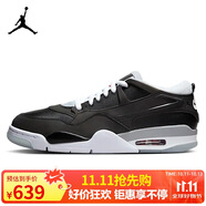 Jordan男子休閑鞋喬丹AJ4 JORDAN 4 RM低幫運(yùn)動(dòng)鞋HV5184-010黑灰白42
