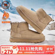 駱駝雪地靴加絨加厚防寒防滑棉鞋男女面包鞋 P24W223610 杏色/女款 40