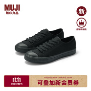 無(wú)印良品（MUJI）男女通用不易疲勞不易沾水運(yùn)動(dòng)鞋無(wú)性別男款女款小白鞋帆布鞋新品 黑色圖案5A 41 /255mm（尺碼偏大拍小一碼）