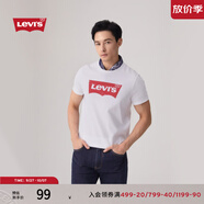 Levi's李維斯情侶美式寬松印花時尚簡約舒適潮流純棉圓領(lǐng)短袖T恤 白色 002A0-0000 XL