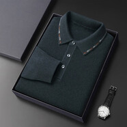 鹿王（KING DEER）冬季羊絨衫男士翻領(lǐng)毛衣保暖高端加厚中年男士打底羊毛衫 亞麻灰 XL 175(建議140-160斤)