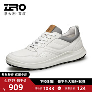 零度Zero運動休閑鞋男2025真皮柔軟輕質小白鞋日常百搭低幫高爾夫鞋子 白色 40 (250mm) 【皮鞋尺碼】