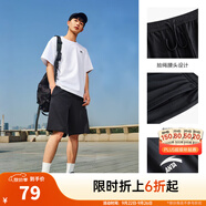安踏（ANTA）【快干棉】T恤男女同款2025夏季情侶吸濕排汗LOGO寬松休閑短袖t恤 【店長推薦短褲】基礎(chǔ)黑8310-4 S /男165 女160