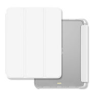 懷音ipad9保護套ipadpro11三折帶筆槽2021新mini6全面屏air4防摔m 三折透明筆槽冰川白-無圖案 iPadMini47點9英寸