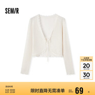 森馬針織開(kāi)衫女短款簡(jiǎn)約甜美風(fēng)春秋V領(lǐng)修身上衣清新107624106001