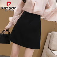 皮爾卡丹（PIERRE CARDIN）黑色半身裙女秋冬a字短裙2025顯瘦小個(gè)子高腰西裝面料一步裙 大碼 黑色-秋冬 (毛呢料) XS