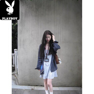 花花公子（PLAYBOY）2025春季穿搭一整套連衣裙感長袖襯衫碎花吊帶短裙子兩件套裝 兩件套 L