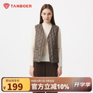 坦博爾羽絨服輕薄女短款V領(lǐng)春秋冬內(nèi)恤內(nèi)膽外套TB5330112Z 大象棕165