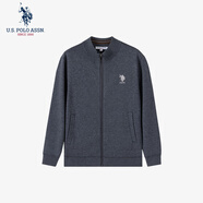 U.S. POLO ASSN.針織衫男毛衣秋季保暖開(kāi)衫寬松加絨外套男裝上衣