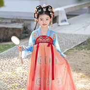 漢服女童秋春季新款兒童古裝原創(chuàng)中國風(fēng)女孩日常連衣裙唐裝演出服 沐瑤 110 （適合105-114身高50斤內(nèi)）