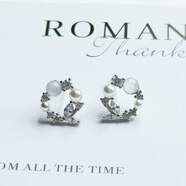 何佳功S925花朵貓眼白金耳釘女2025年新款生日禮物女生 花朵貓眼耳釘白金 無(wú)規格