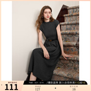 三彩2025秋季新款優(yōu)雅針織裙半高領(lǐng)連衣裙包袖收腰A字裙長(cháng)裙M 寂靜灰 L