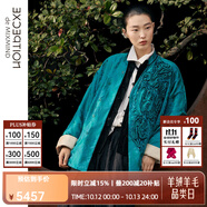 例外（EXCEPTION）新中式新中式女裝盤帶鳳凰繡花2025新款外套女春秋高級(jí)感 中藍(lán)1 S