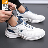 361°°男鞋運動(dòng)鞋子男跑步鞋冬季保暖學(xué)生百搭秋冬休閑戶(hù)外旅游鞋 2205F-3白/懷舊藍A 皮面 40 品質(zhì)保障  假一罰十