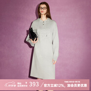 JUICY COUTURE橘滋春夏新款日漫游格雷系連帽寬松衛衣連衣裙女休閑簡(jiǎn)約A字裙 灰色 S