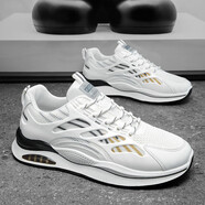 森馬2025新款男士籃球鞋潮牌透氣網(wǎng)面老爹鞋 G30白黑色 42