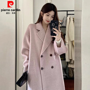 皮爾卡丹（pierre cardin）黑色風(fēng)衣外套女秋冬感2025新款小西裝大碼中長款洋氣毛呢大衣 粉色  常規(guī) M 【建議85-99斤】