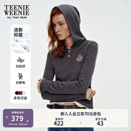 Teenie Weenie【美雅碧抗菌】小熊秋季長(zhǎng)袖T恤休閑紅色帽衫上衣女 深灰色 XS (155)
