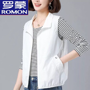 羅蒙（ROMON）帶透氣網(wǎng)中年媽m媽裝春夏短款馬甲女休閑洋氣坎肩外穿背心馬甲 白色 XL 105-120斤