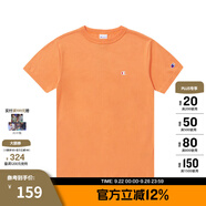 Champion冠軍棉T恤男夏季美式復古運動情侶圓領簡約多巴胺穿搭短袖上衣女 橘色 S