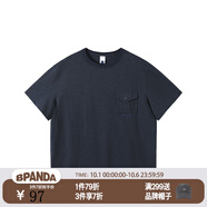 熊貓·本（ben.panda）25SS短袖男工字口袋T恤印花圓領(lǐng)美式百搭簡(jiǎn)約情侶上衣 藏青色 L