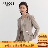 艾諾絲雅詩(shī)商場(chǎng)同款春秋新款一?？畚餮b外套短款休閑小西服上衣10221326 燕麥色 XL